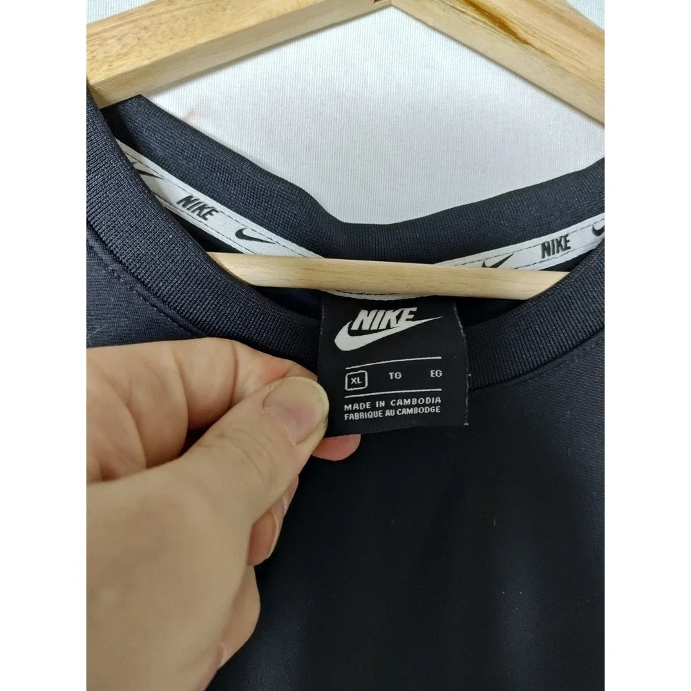 Nike Tech Black Men's White Logo T-Shirt XLarge‎ 3D Graphic CW5385-010 DRIFIT